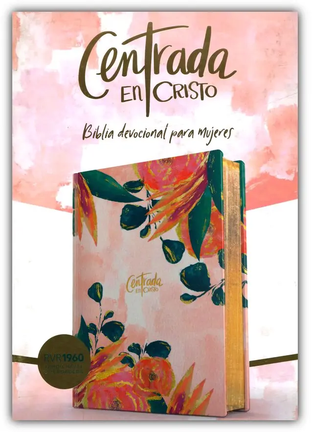 Biblia devocional para mujeres - Centrada en Cristo, floral símil piel - RVR1960