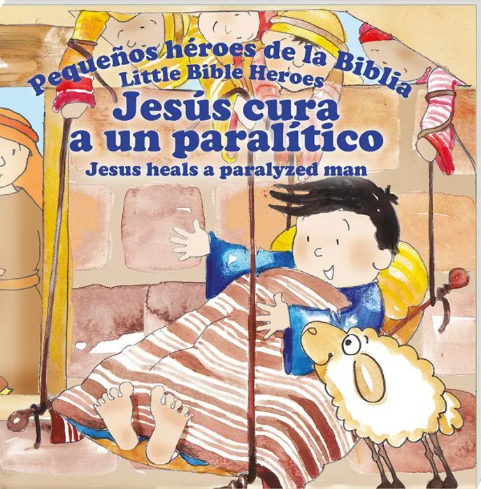 Jesús cura a un paralítico, pequeños héroes de la Biblia - Bilingüe