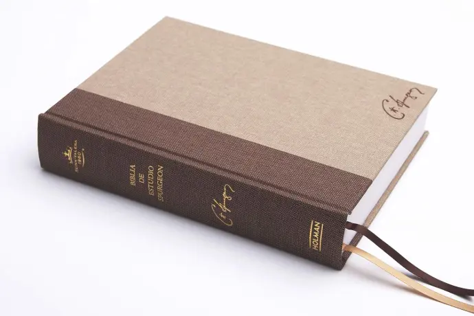 Biblia de Estudio Spurgeon, tapa dura, tela dúo tono marrón - RVR1960