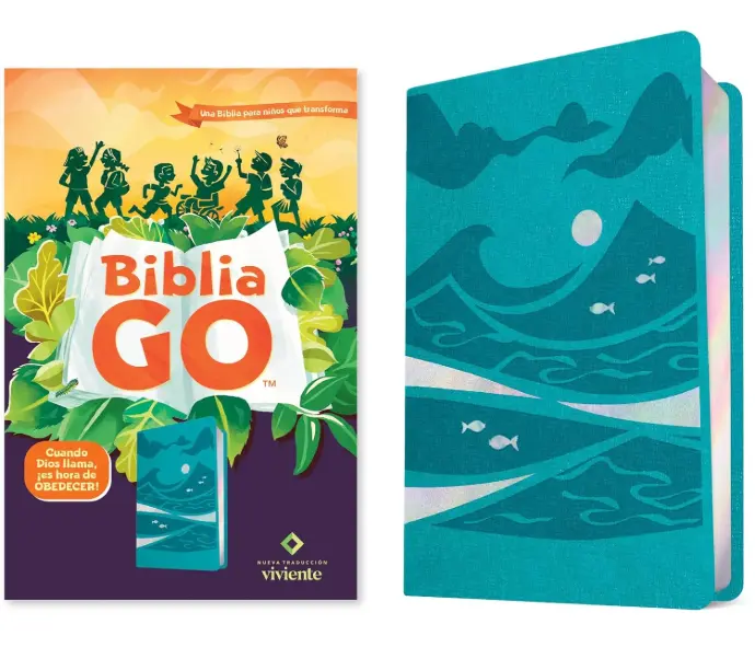 Biblia GO para niños, sentipiel verde azulado - NTV