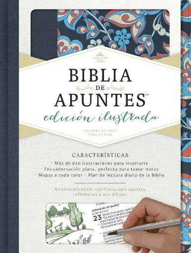 [BIBLIAS] Biblia de apuntes, edición ilustrada, tela azul - RVR1960