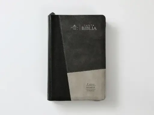 [BIBLIAS] Santa Biblia, colección iconic negro/gris/gris con zíper e índice - RVR1960