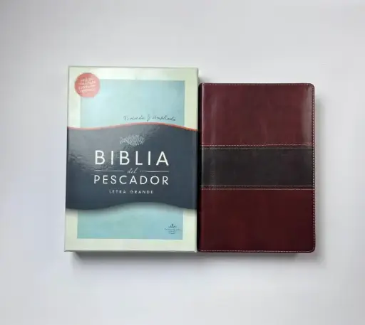 Biblia del Pescador, letra grande, caoba símil piel - RVR1960