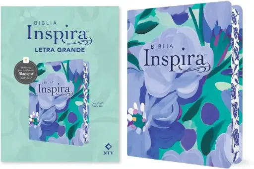 [BIBLIAS] Biblia Inspira, letra grande, sentipiel ramo azul - NTV