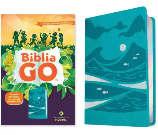 Biblia GO para niños, sentipiel verde azulado - NTV